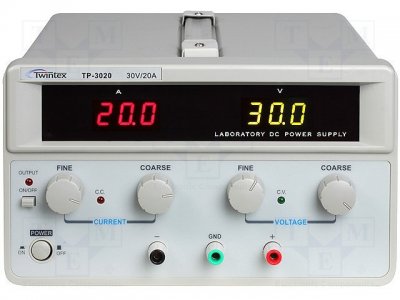 TWINTEX TP-3020 Nätaggregat; 0-30VDC 0-20A