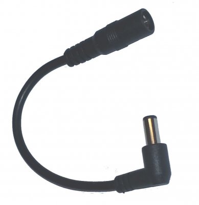 Vinklad DC adapter 5.5x2.1 hona till 5.5x3.0 hane, 10cm