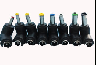 Vinklad DC-adapter 5.5x2.1 hona till DC-propp 5.5x2.1mm hane, blå