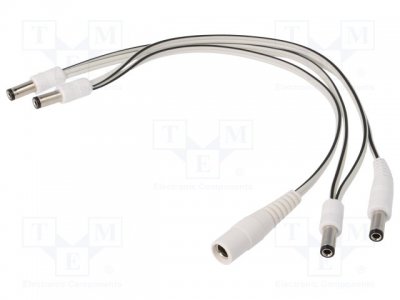 Strömsplitter 1-4, 5.5x2.5mm, 0.2m