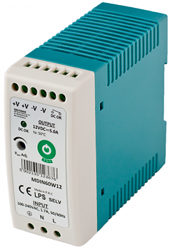 Switchad nätdel Mean Well för DIN-skena / 12V ...5 A (12 ...15V)