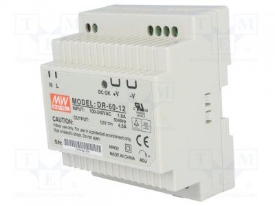 Switchad nätdel Mean Well för DIN-skena / 24V ...2.5 A (21 ...26V)