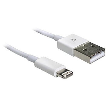USB-synk-/laddarkabel till iPad, iPhone och iPod, MFi, USB Typ A ha - Lightning ha, 50cm