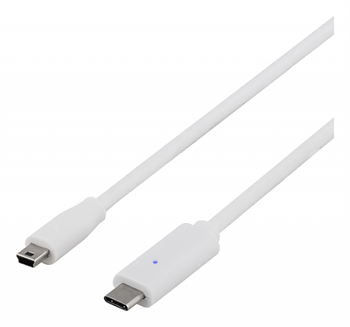 USB 2.0 kabel, Typ C - Typ Mini B ha, 2.0m
