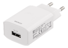 Väggladdare 100-240V till 5V USB, 2,4A