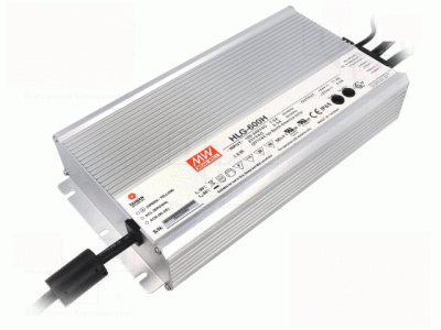 Nätaggregat 12V Mean Well HLG-480H-12A 40A Vattentät IP65