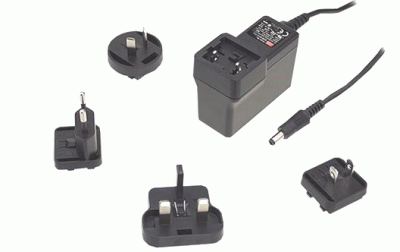 Nätaggregat Mean Well 18 VDC/0.66 A, Mean Well 5.5x2.1mm, EU, US, AU, UK
