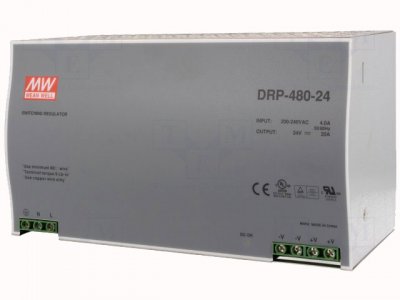 Switchad nätdel Mean Well för DIN-skena / 24V ...20 A (24...28V DC)