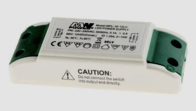 Nätaggregat 12 VDC MWpower MPL-16-12LC 1,25A