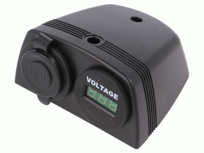 1X USB uttag mrd voltmeter för inmontering i bil
