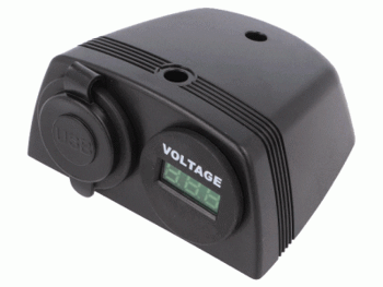 1X USB uttag mrd voltmeter för inmontering i bil