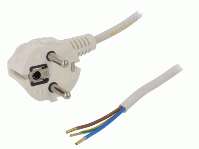 Kabel; SCHUKO kontakt,CEE 7/7 (E/F) vinklad kontakt, 2m