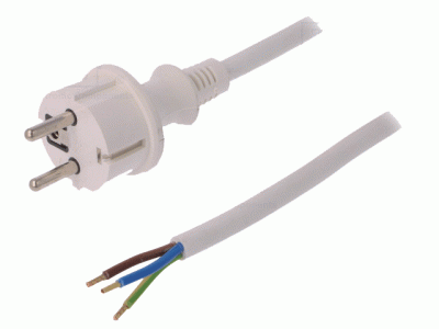 Kabel; SCHUKO kontakt,CEE 7/7 (E/F) rak kontakt, 4m