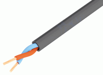 Kabel; OWY; rund; lina; Cu; 2x2,5mm2; PVC; svart
