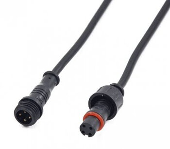 Vattentät DC kontakt 4-Pin hona/hane 5A, Svart
