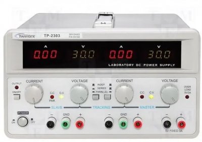 TWINTEX TP-3010 Nätaggregat; 2x0-30VDC 0-6A, 5VDC 3A