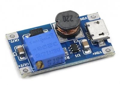 Step-down Modul 2..24V till 5...28V, 2A, USB A
