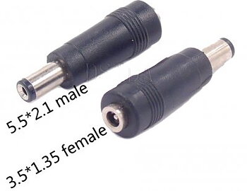 Skarvstycke 3.5mmx1.35mm hona till 5.5x2.1mm hane