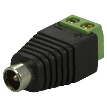 DC adapter 5,5x2,5 hona till 2-pin skruvplint