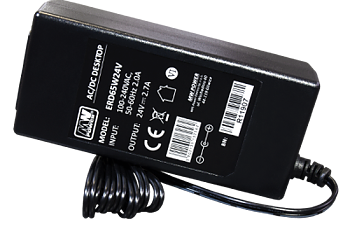 MW POWER:24V/2.7A/60W, desktop, 5,5x2,1, C14