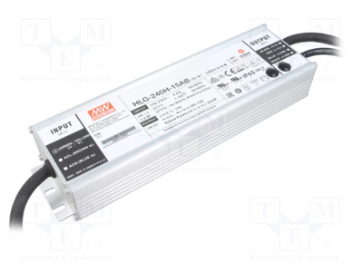 Nätaggregat 12V Mean Well HLG-240H-15AB 15A Vattentät IP65