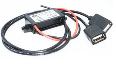 DC/DC-omvandlare 12/24V (8...32V) till 5V 3A, 2xUSB-A hona