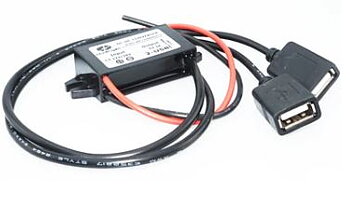 DC/DC-omvandlare 12/24V (8...32V) till 5V 3A, 2xUSB-A hona