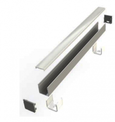 Plastlock till LED-moduler; vit L: 1m;