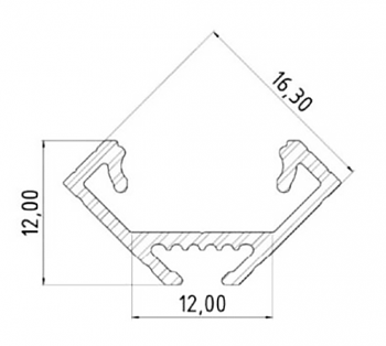 LED-Hörnprofil  vitlack 1000mm