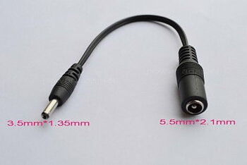 DC adapter 5,5x2,1 hona till 3,5x1,35 hane