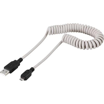 USB 2.0 spiralkabel Typ A ha - Typ Micro B ha 2m