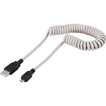 USB 2.0 spiralkabel Typ A ha - Typ Micro B ha 2m