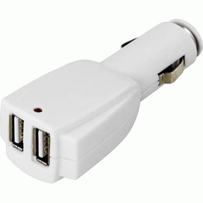 Strömadapter från Cigguttag till 2xUSB 5V