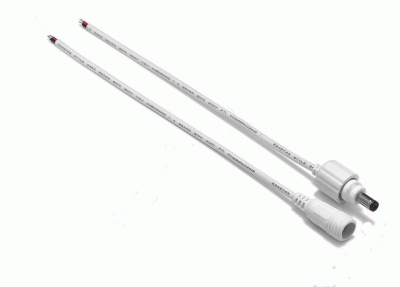 Vattentät DC kontakt  5.5mmx2.1mm, hane/hona vit, 3A