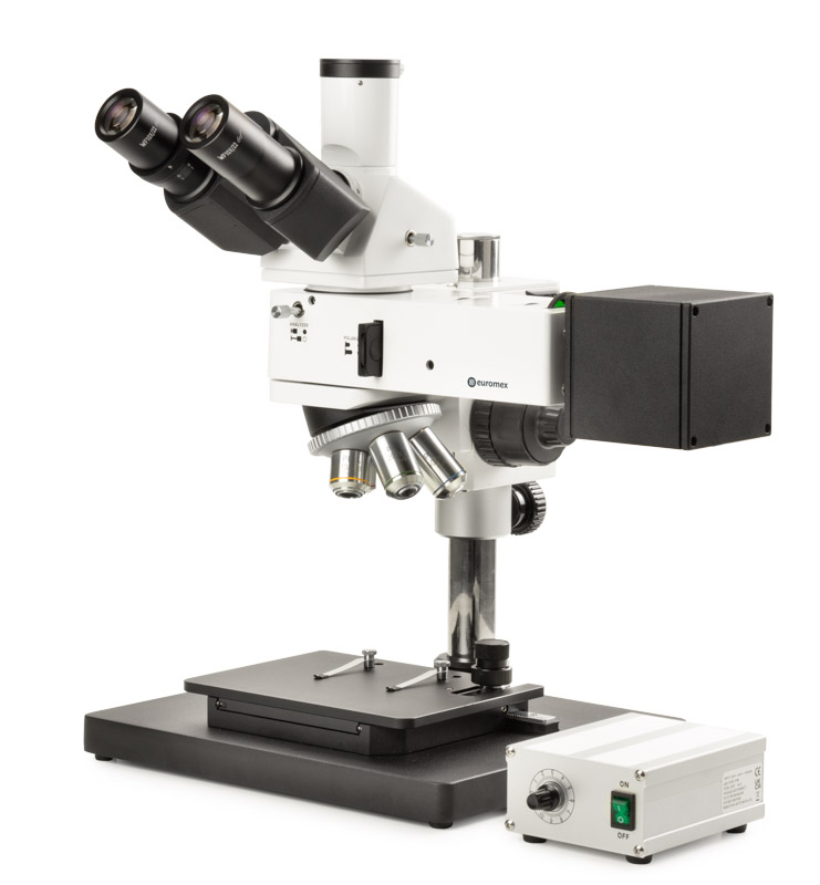 Euromex bScope BS.4053-PLMRi materialmikroskop trinokulärt 50–500× (stora prover)