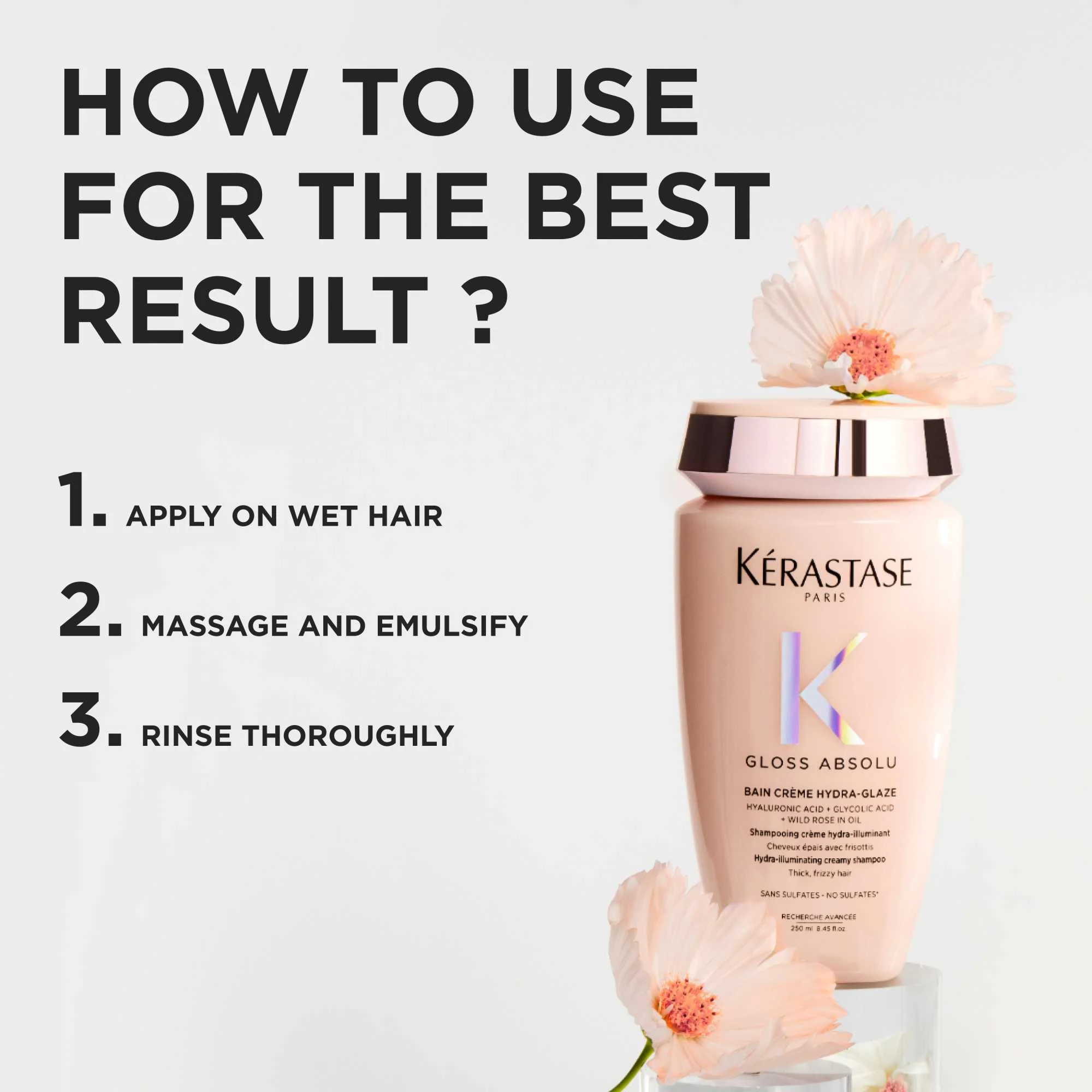 Kerastase Gloss Absolu Bain Creme Hydra Glaze Shampoo 250ml - 3