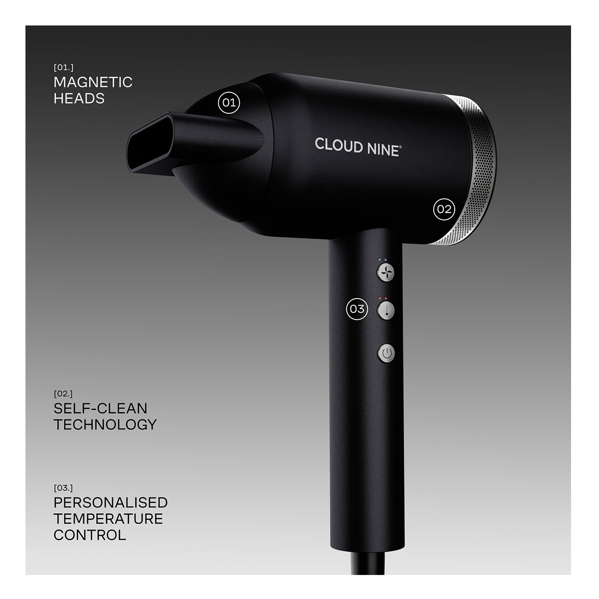 Cloud NineThe Airshot Pro Black Dryer Hårfön  - 3