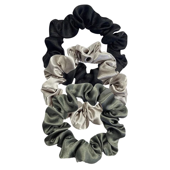 Stella Details Scrunchies 3-Pack i Presentask - svart, sand och grön - 2
