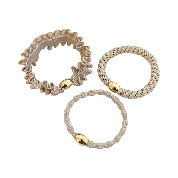 Stella Details 3 pack Beige Hårsnoddar i Presentförpackning