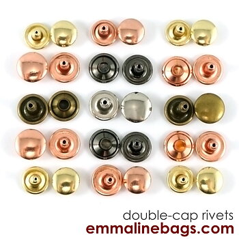 Double Cap Rivets - Gunmetal - 50 pack - Emmaline