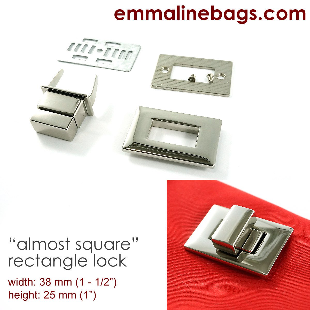 Rectangular Bag Lock - Copper - Emmaline  - 2