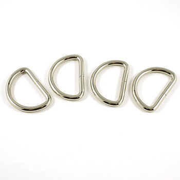 D-Rings 1" - Nickel - 4 pack - Emmaline