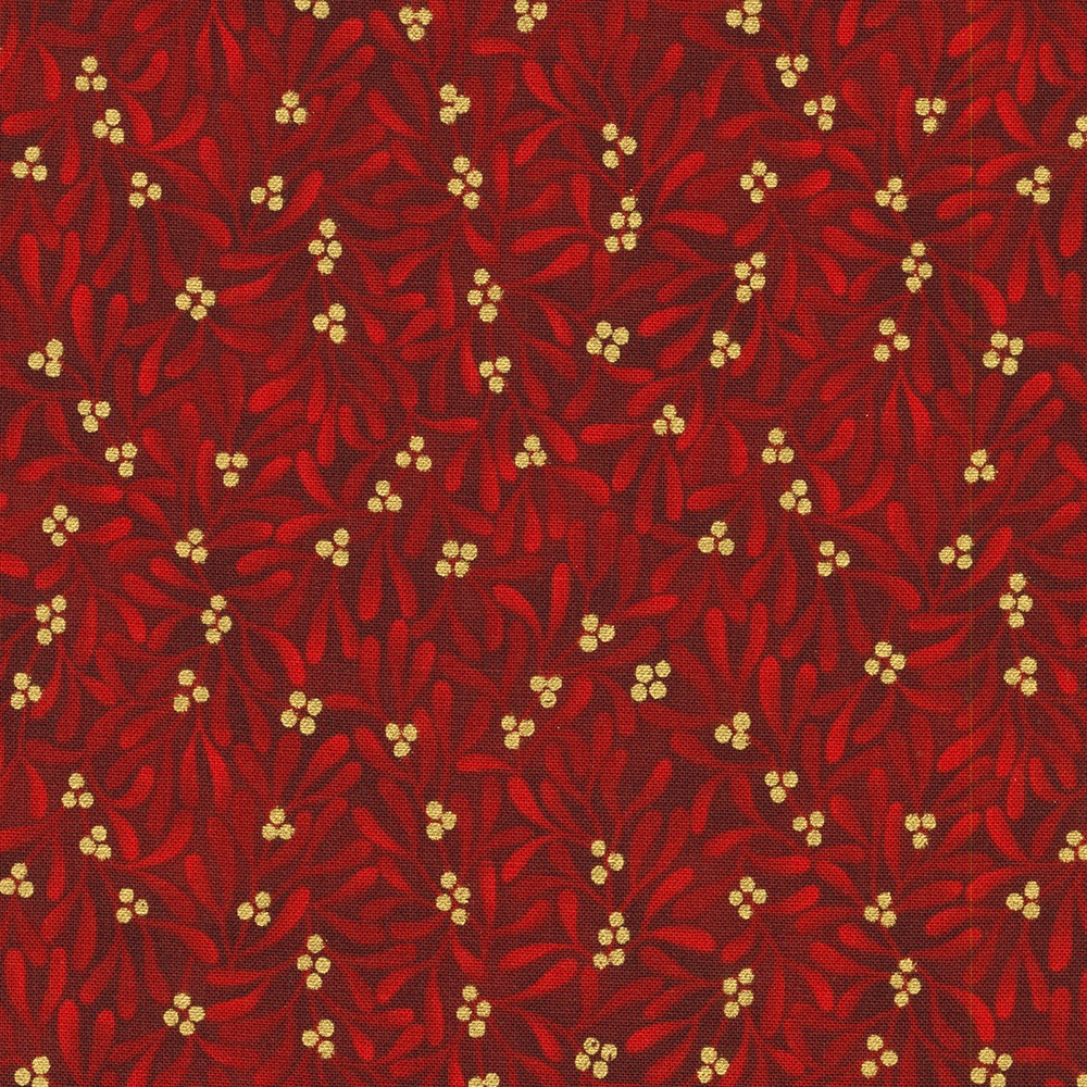 Holiday Flourish - Guldbär på rött