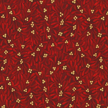 Holiday Flourish - Guldbär på rött