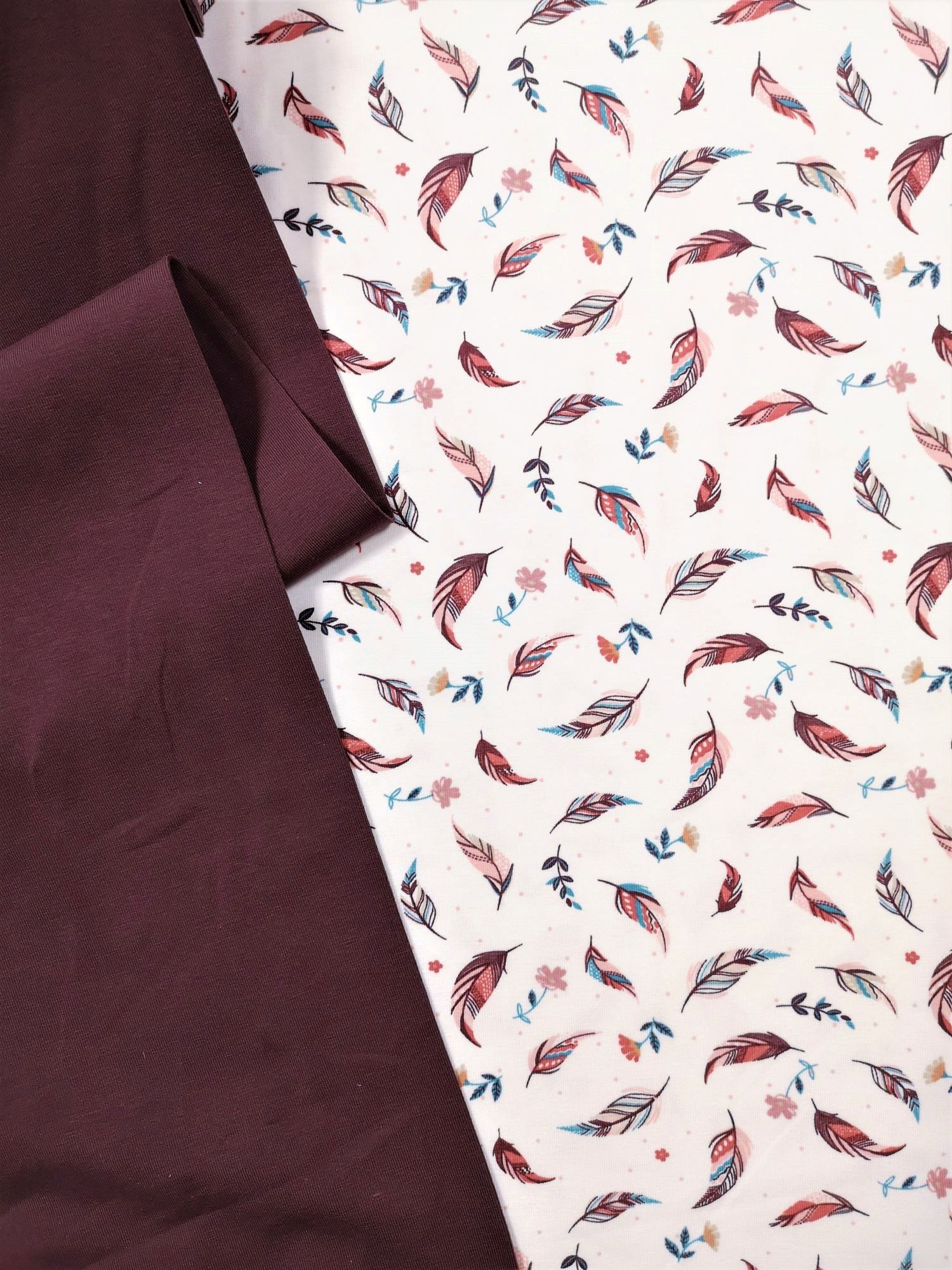 Feathers Mauve - Bomullsjersey - 3
