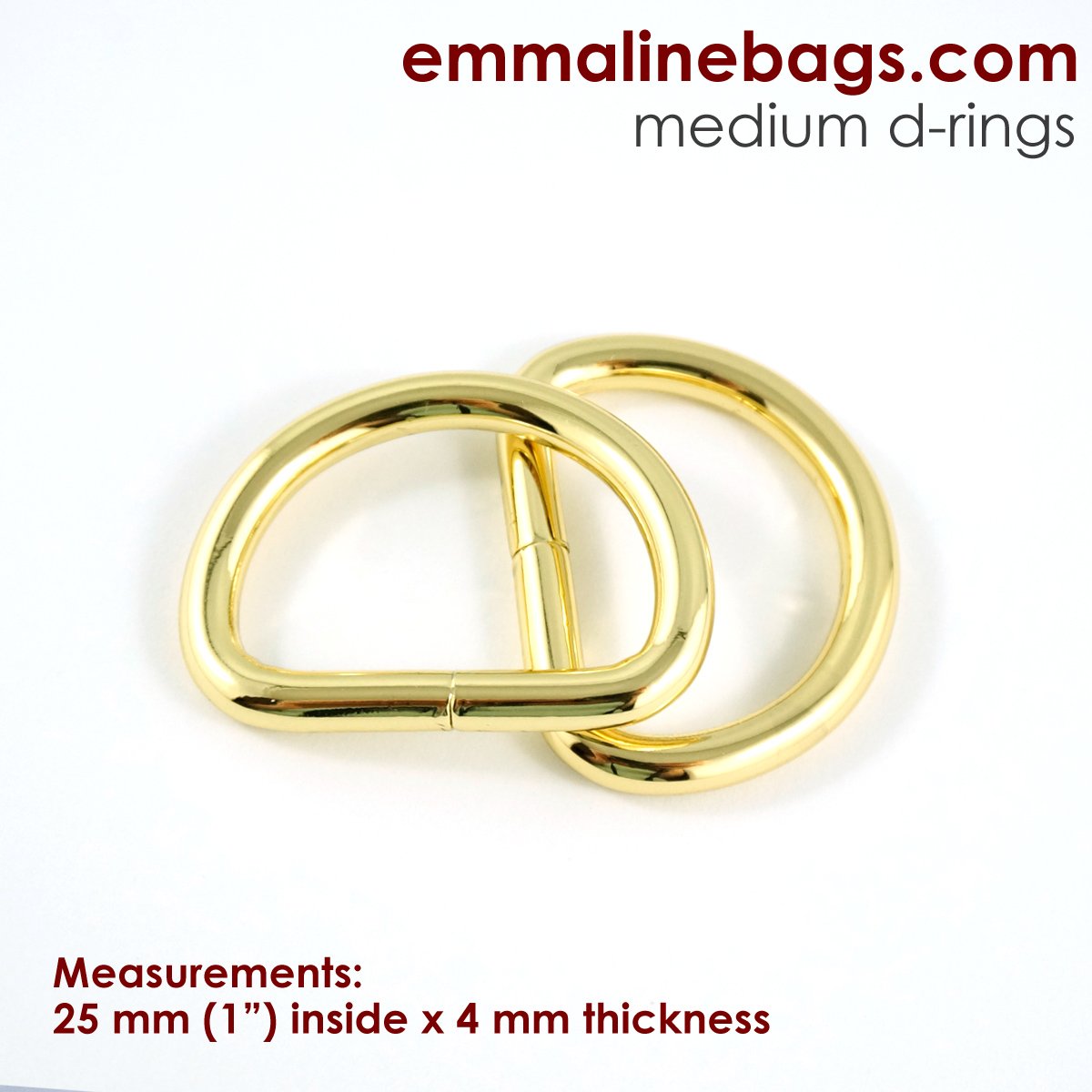 D-Rings 1" - Copper - 4 pack - Emmaline - 2
