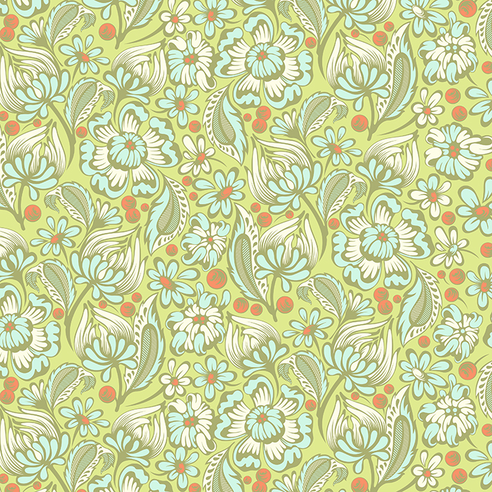 Tula Pink Chipper - Wild Vines Mint