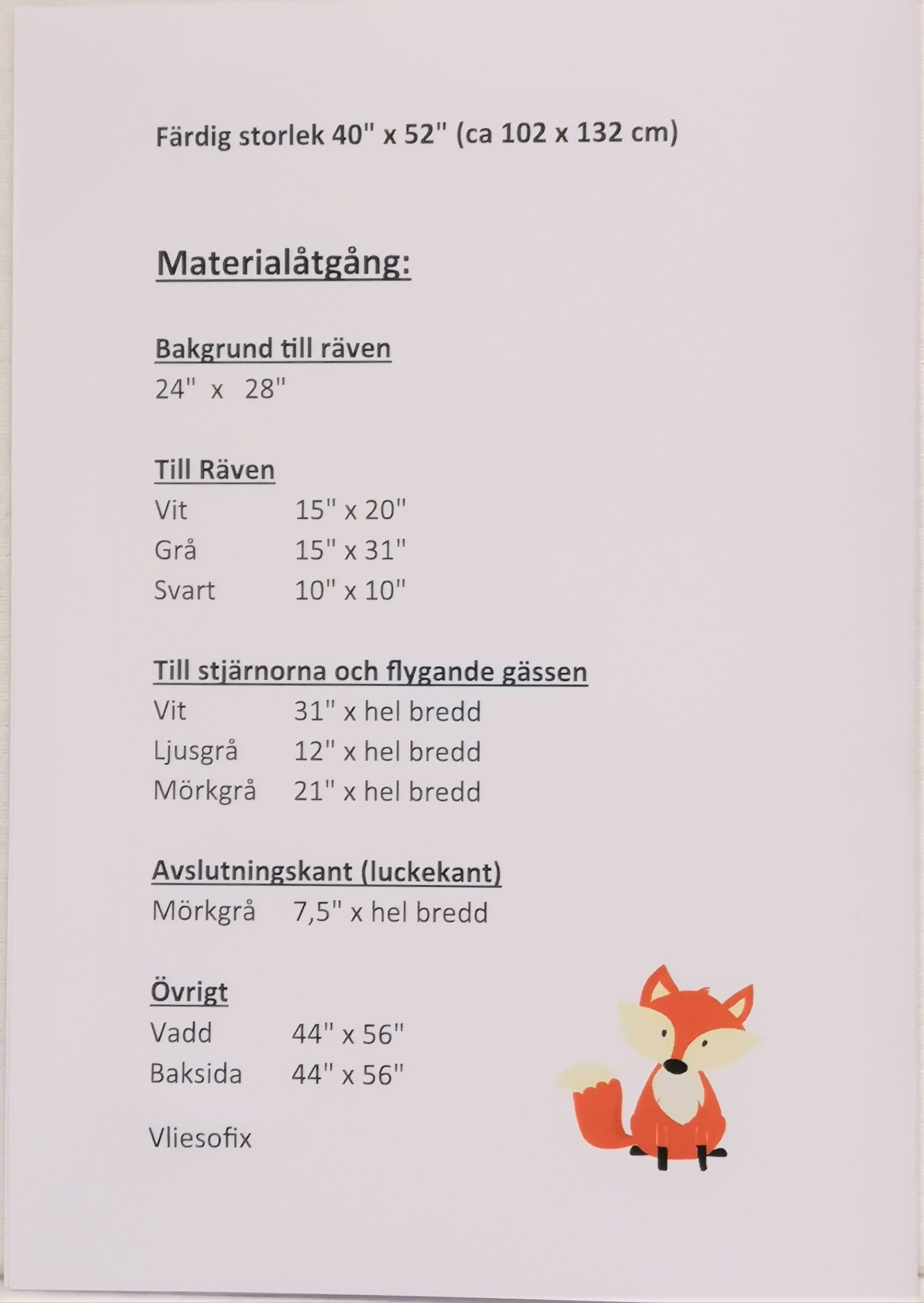 Mönster - Foxy Räv  - 2