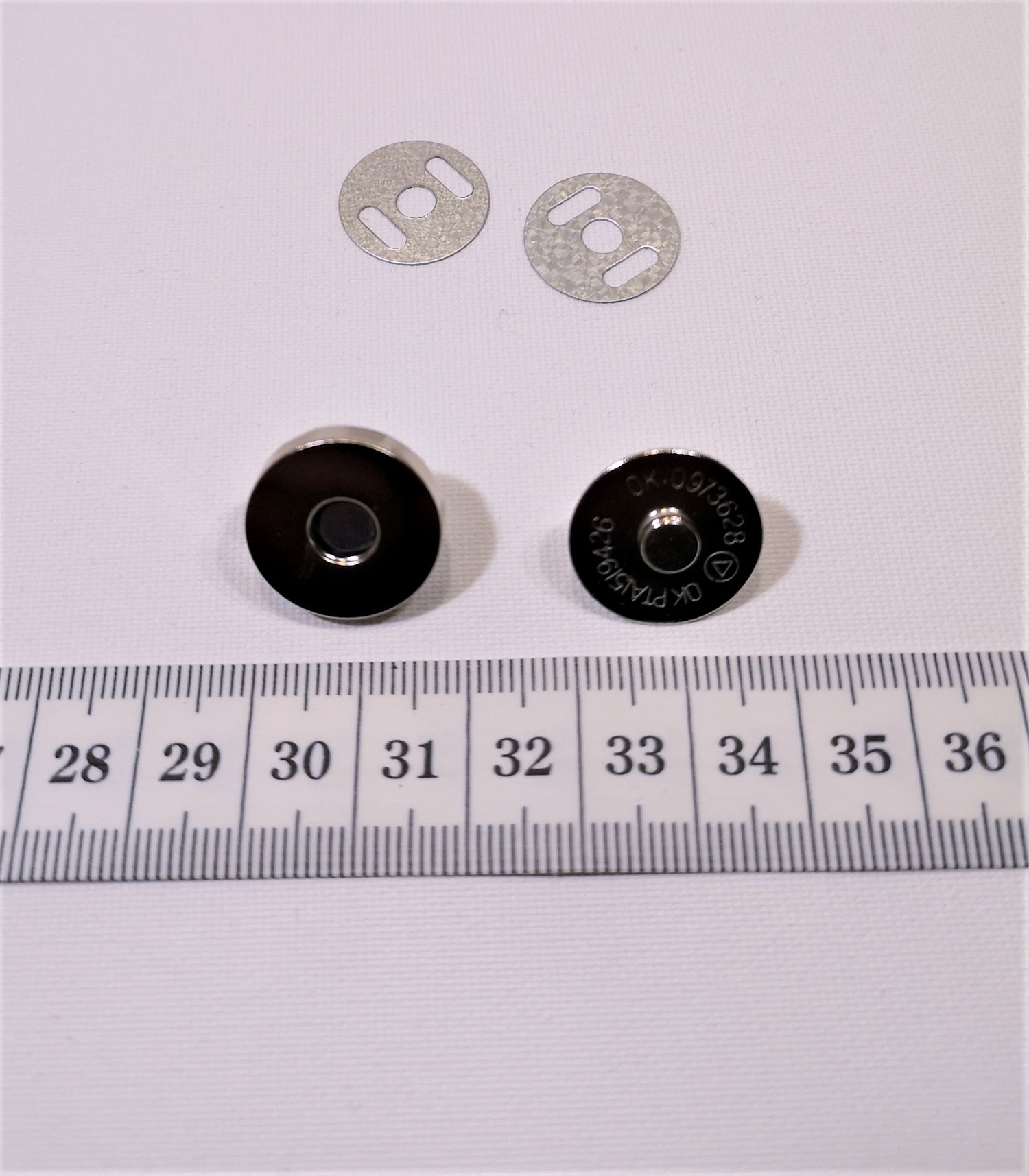 Magnetlås,  runt - silver - 2