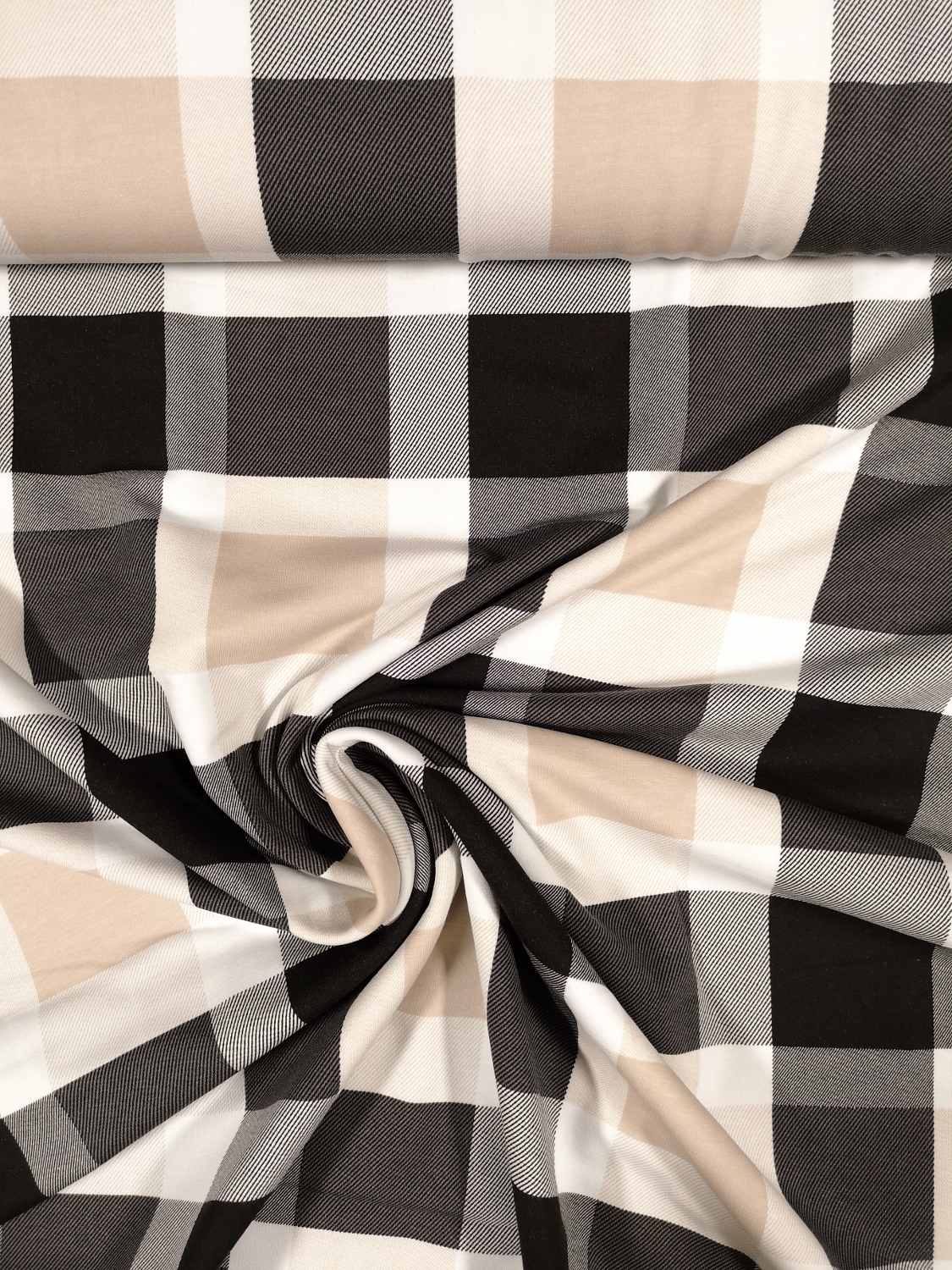 Svart-beige-vit rutig - Sweat - 3